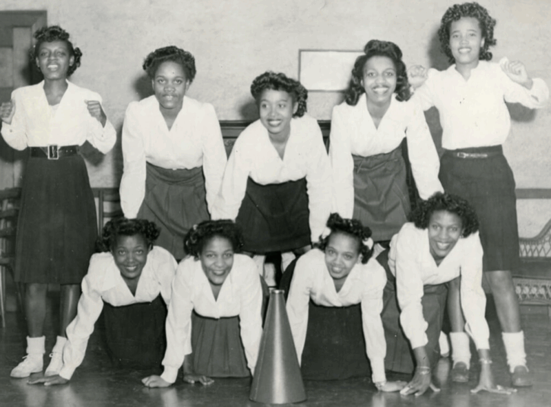 Clipperettes: Pictured Front row, kneeling, from left to right: Jean Guillebeaux, Maurice Morales, Jean Daniels, Wilma Langford. Standing, from left to right: Lorraine Dixon, Edith Harris, Barbara Settles, Dorothy Taylor, Rosalie Alexander.